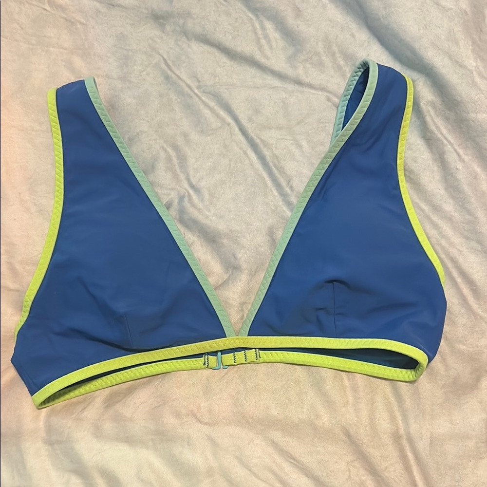 Blue and Green Women's bikini top